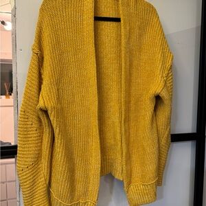Free People Cardigan in yellow with Open Front
